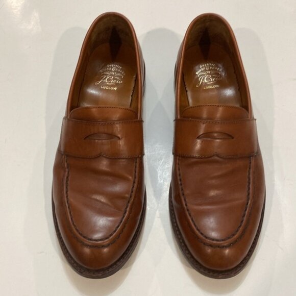 J. Crew Ludlow Tan Leather Loafers Men’s Shoes Size 10 main image 4